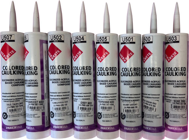 6 Pc. Colored Caulking – Siliconized Acrylic Caulk, Mold & Mildew Resistant, Smooth Non-Sanded Finish, Color-Matched to Grout, Made in USA – Suitable for Joints Up to 1/4", Tile & Bath Use | Gray Smooth