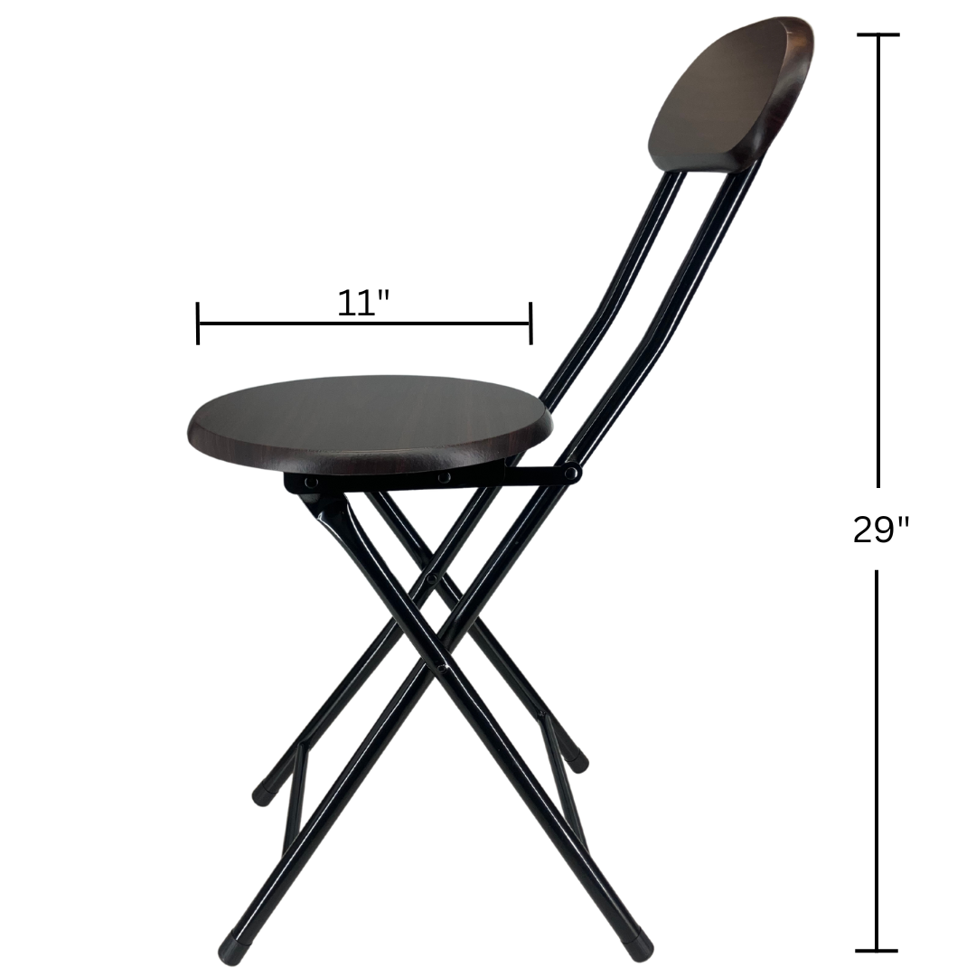 Portable Folding Chair with Wooden Backrest and Seat