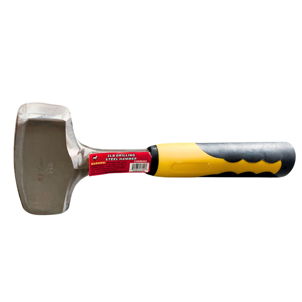 2 lb Drilling Steel Hammer – Heavy Duty Mini Sledge Hammer for Masonry, Stone, Metal, and Demolition Work – Anti-Slip Rubber Grip Handle – 10" Length – Compact Club Hammer