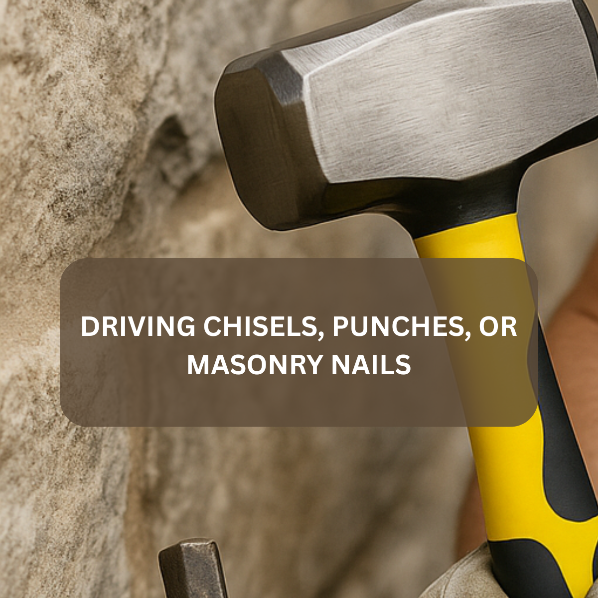 2 lb Drilling Steel Hammer – Heavy Duty Mini Sledge Hammer for Masonry, Stone, Metal, and Demolition Work – Anti-Slip Rubber Grip Handle – 10" Length – Compact Club Hammer