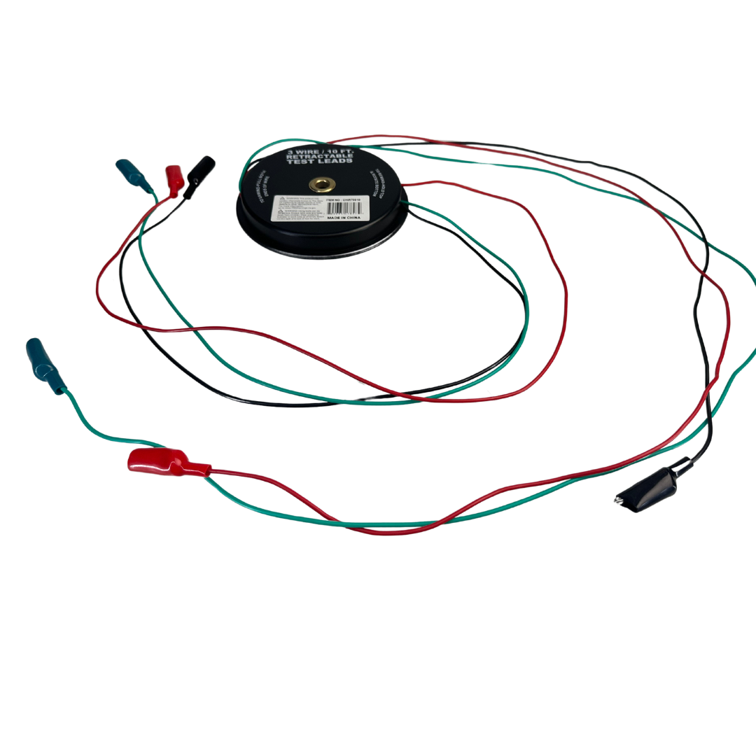 3 Wire Retractable Test Leads - 10-Foot Wire Length"