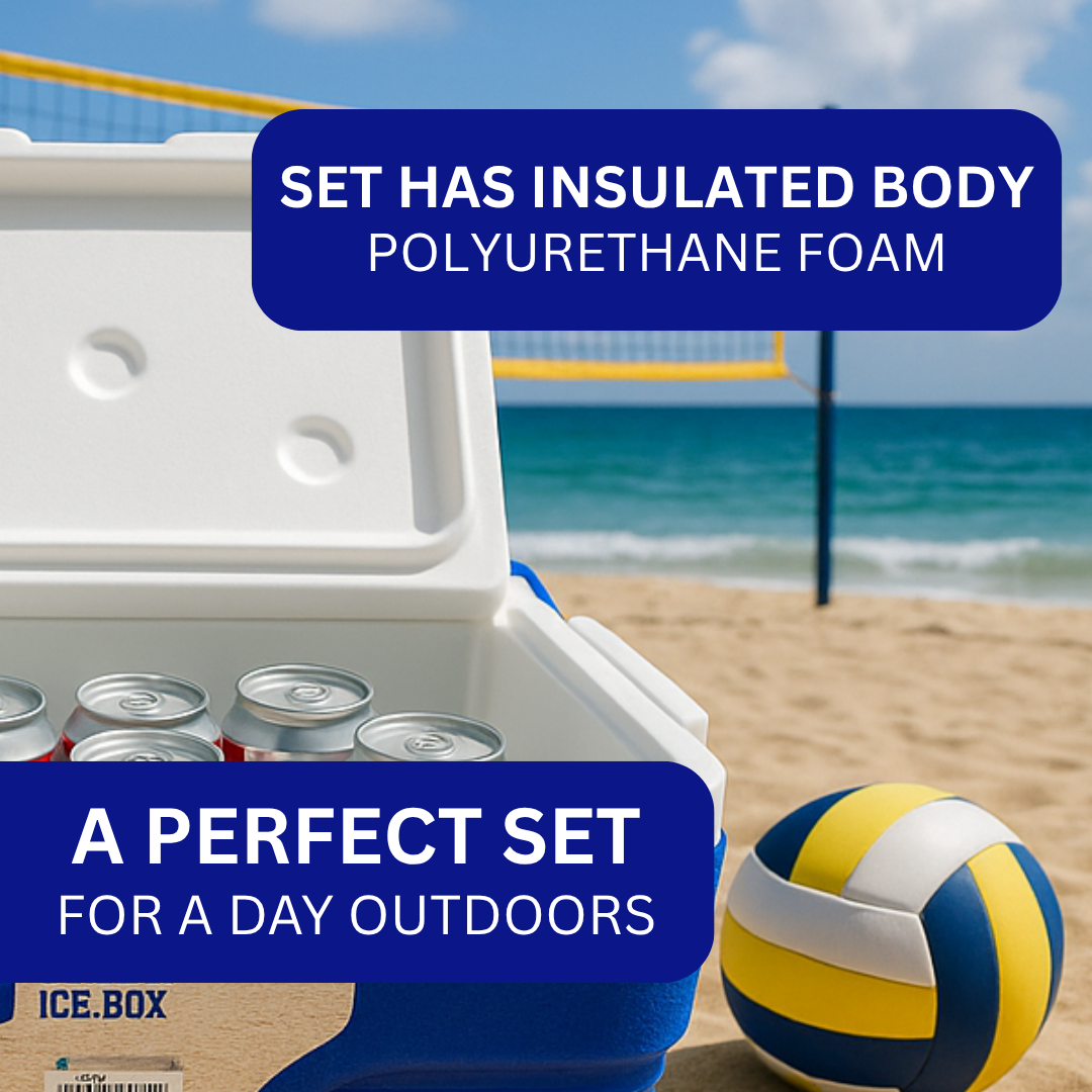 2 Pc. Mini Ice Box Set – 10L & 5L Coolers | Compact Insulated Ice Chest with Handle | Holds 12 & 6 Cans + Ice | Perfect for Tailgates, Beach, Camping, and Outdoor Fun