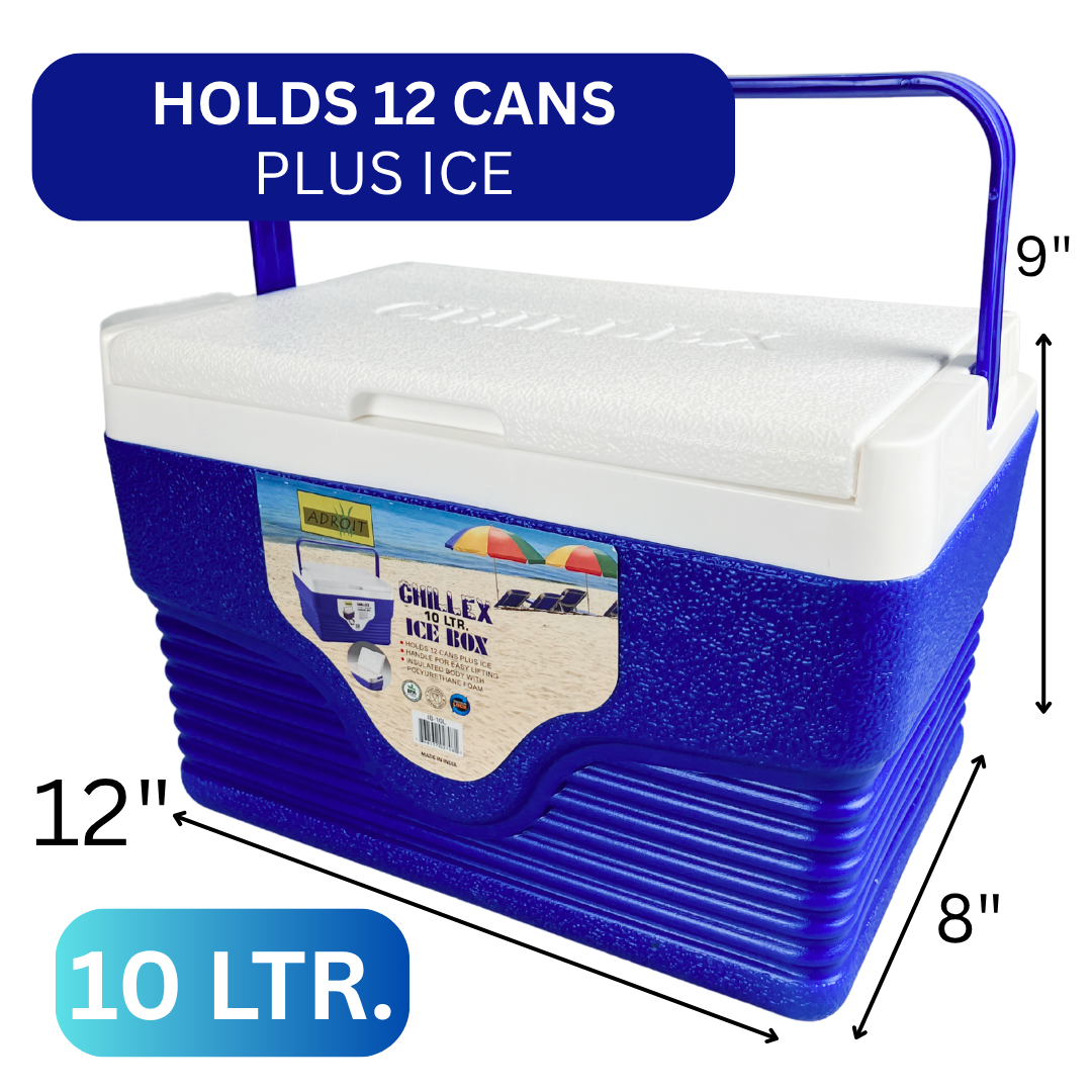 2 Pc. Mini Ice Box Set – 10L & 5L Coolers | Compact Insulated Ice Chest with Handle | Holds 12 & 6 Cans + Ice | Perfect for Tailgates, Beach, Camping, and Outdoor Fun