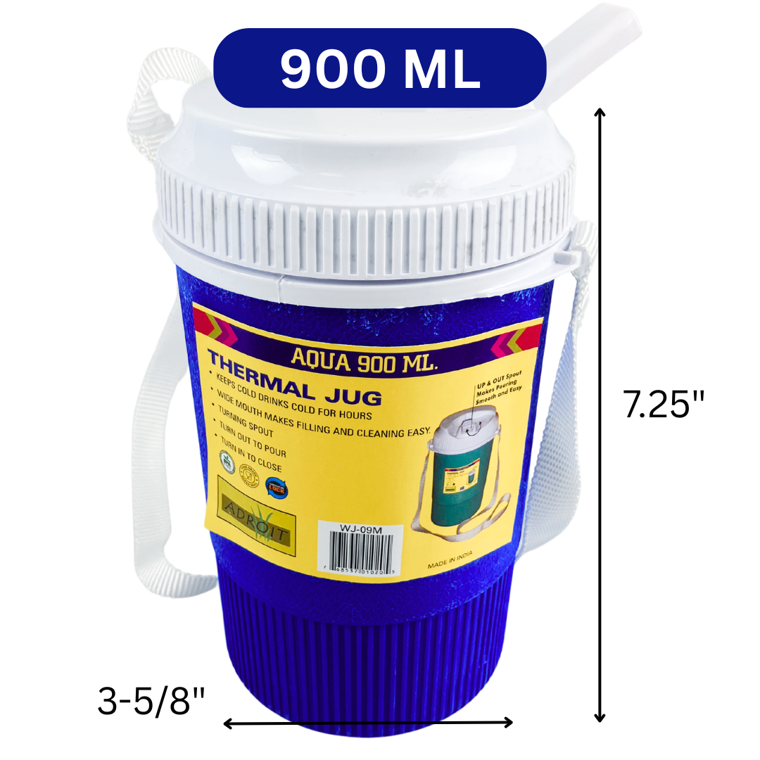 2 Pc. Thermal Jug Set – ½ Gallon + 900ml | Keeps Drinks Cold for Hours | Leakproof Wide Mouth with Spout | Ideal for Camping, Sports & Outdoors
