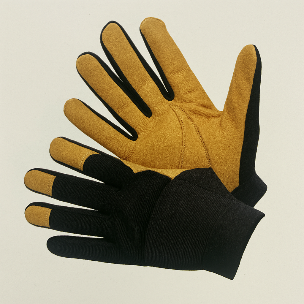 1 Dz. Mechanic Gloves - Deer Skin, Medium
