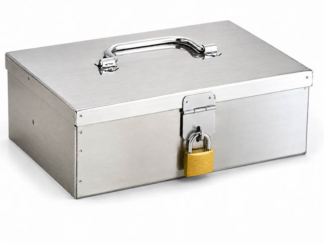 Stainless Steel Security Box with 2 Padlocks