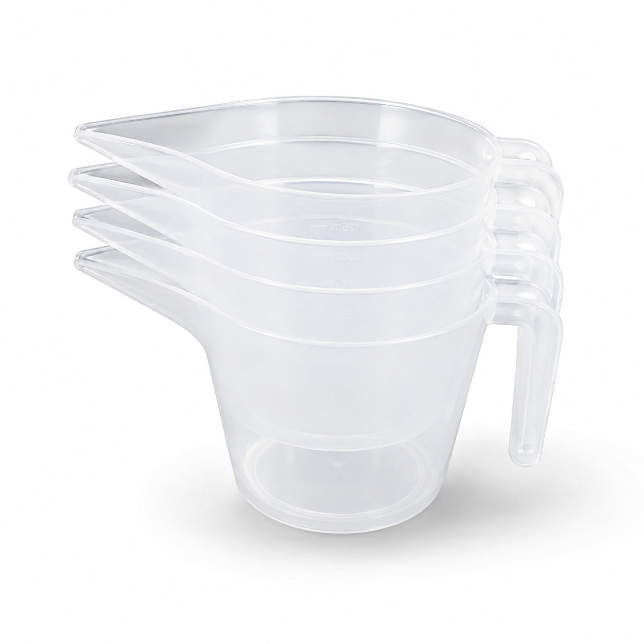 Clear Plastic Measuring Cups, 1 Cup Capacity, 4 Pack – BPA-Free Measuring Cups with Pour Spout, Handle & Measurement Markings – Microwave & Top-Rack Dishwasher Safe