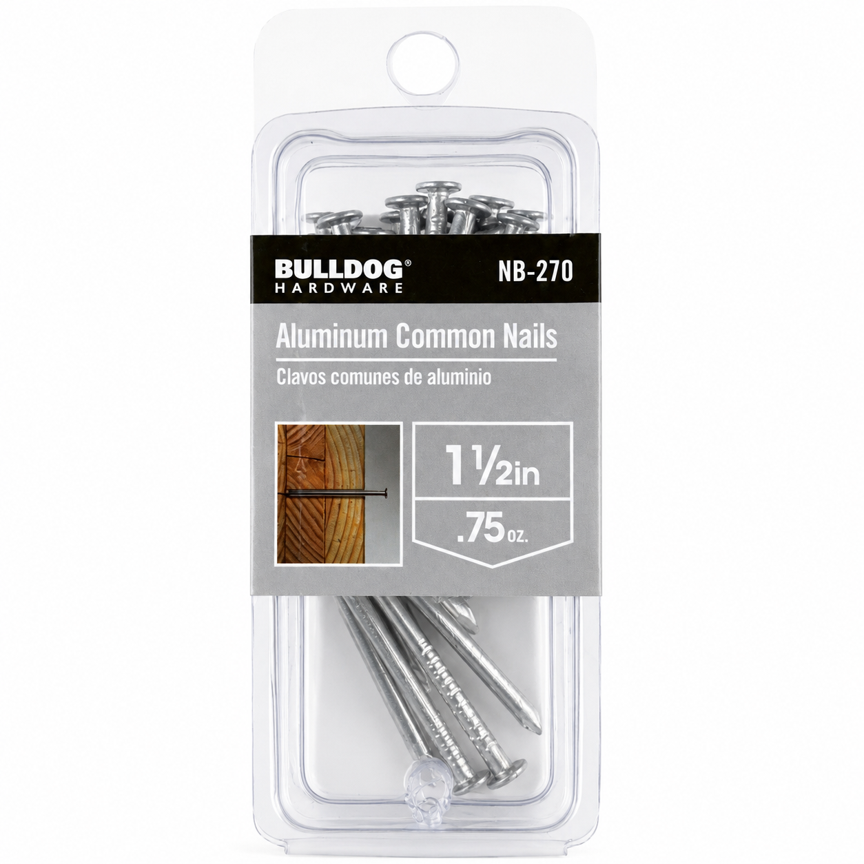 Aluminum Common Nails 1-1/2 Inch, 0.75 oz Pack, Lightweight Rust-Resistant Nails for Wood, Repairs, Crafts & General Hardware Use