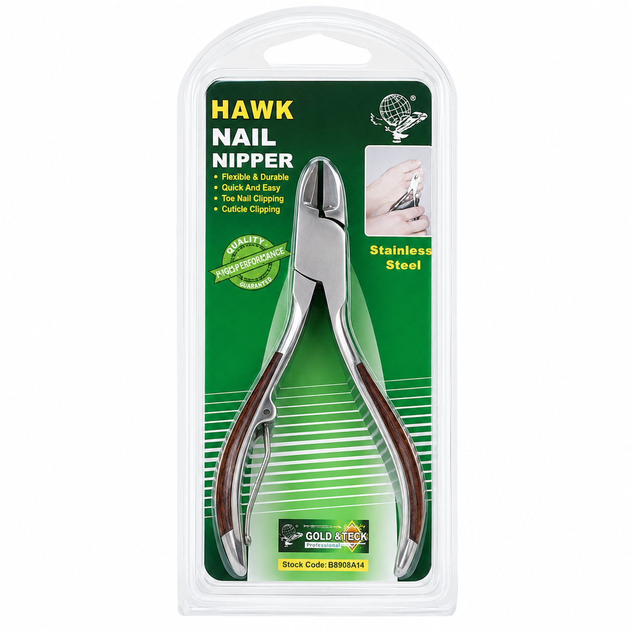 5 Inch Stainless Steel Nail Nipper with Inlaid Rosewood Handles – B-89081