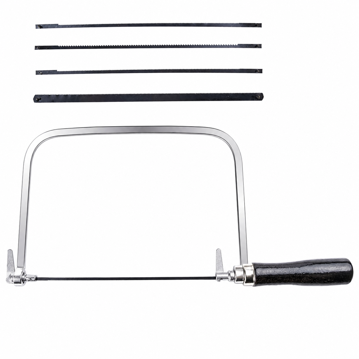 WEDGE 6" (15.2 cm) Coping Saw | Wooden Handle | Includes 5 Extra Replaceable Blades | Essential Tool for Every Workshop | Great For Precision Cutting Needs