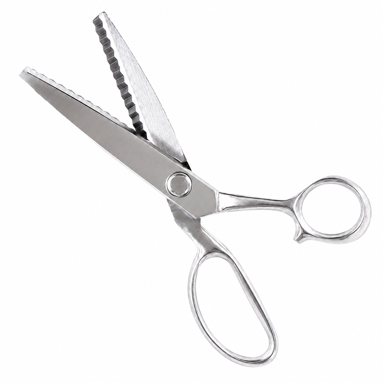 8 Inch Heavy Duty Pinking Shears, All-Metal Chrome-Plated Fabric Scissors with 4 Inch Zigzag Blades, Classic Wave Cut, Large Traditional Handle for Sewing, Tailoring and Crafts – SC-52800