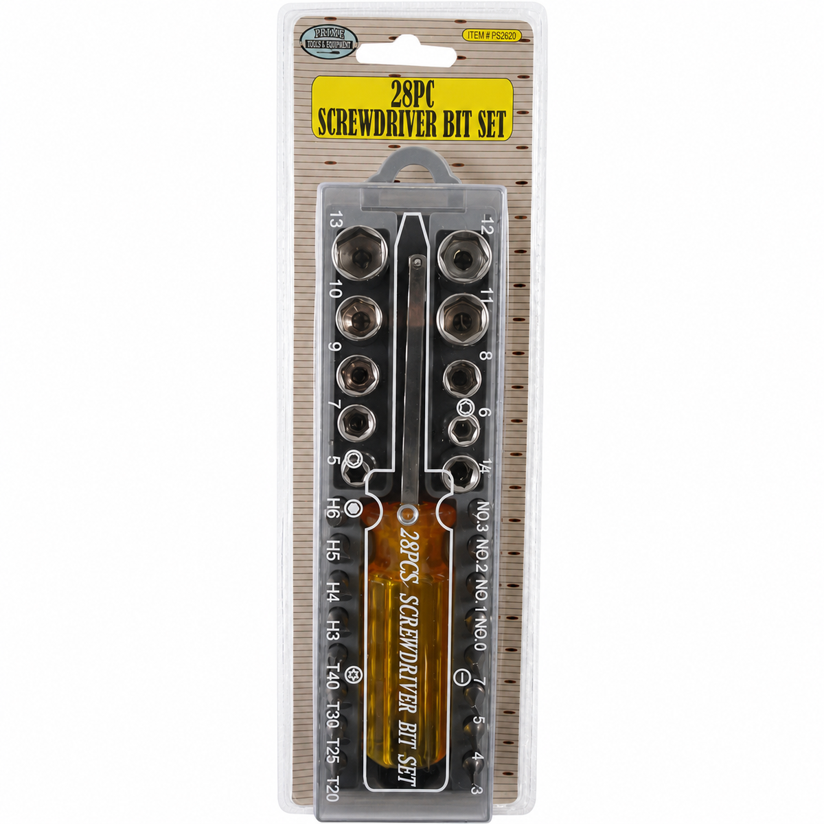 29 Piece Screwdriver Bit Set with 6.5" Torque Grip Handle, Hex Sockets, Phillips, Slotted, Torx Star & Hex Bits in Storage Case – Multi-Bit Driver Tool Kit