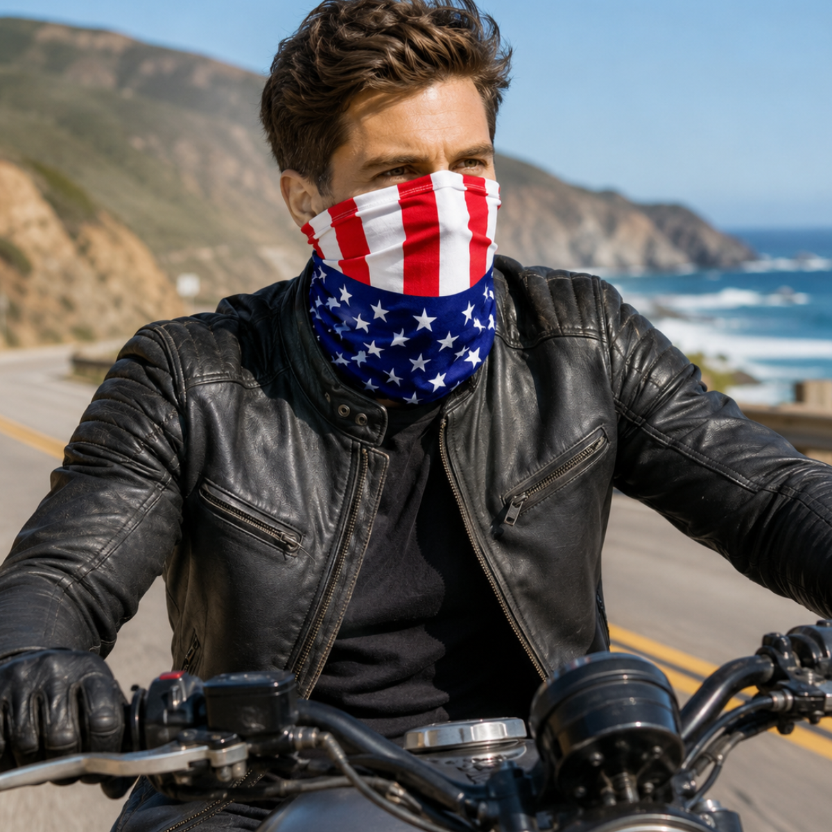American Flag Neck Gaiter Face Covering – Red, White & Blue USA Patriotic Tube Scarf