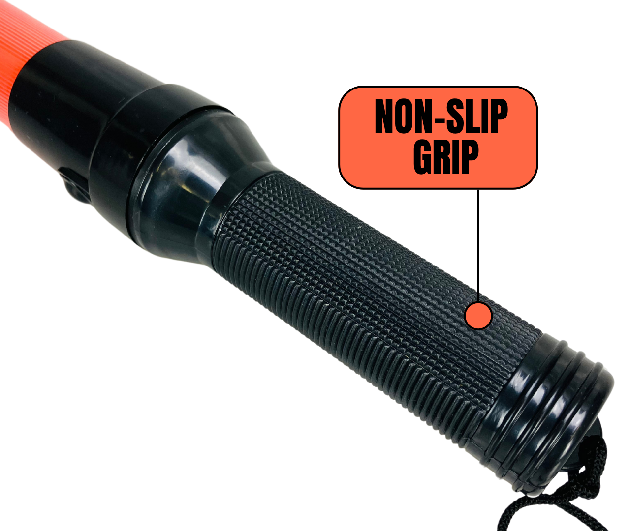 LED Traffic Control Baton – 21-Inch Safety Wand with Flashing & Steady Modes, High-Visibility Orange with Wrist Strap – Ideal for Parking, Airports, Road Work & Emergency Use