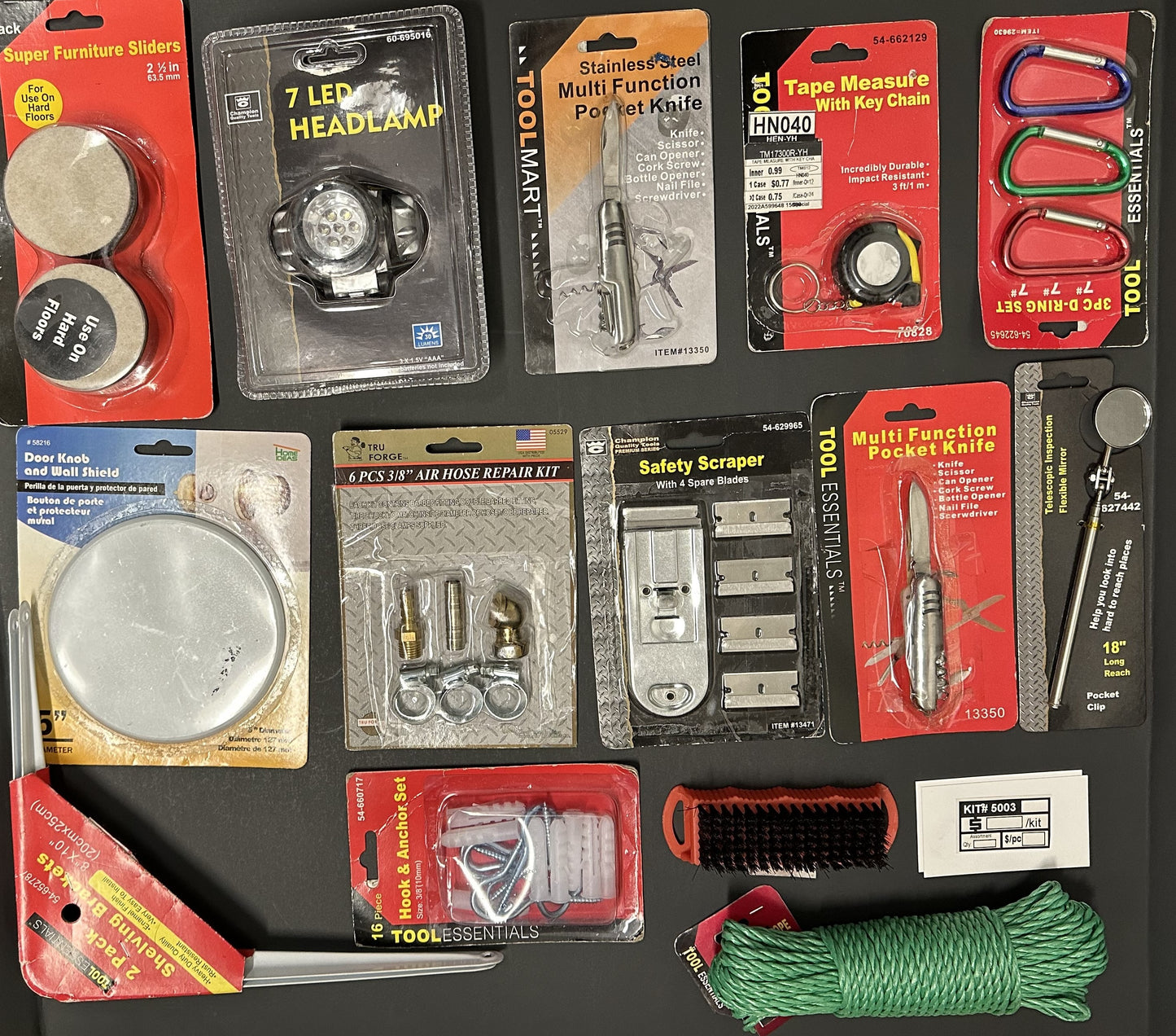 Mixed Hardware, DIY & Utility Tool Lot – Bulk Closeout (KIT #5003)