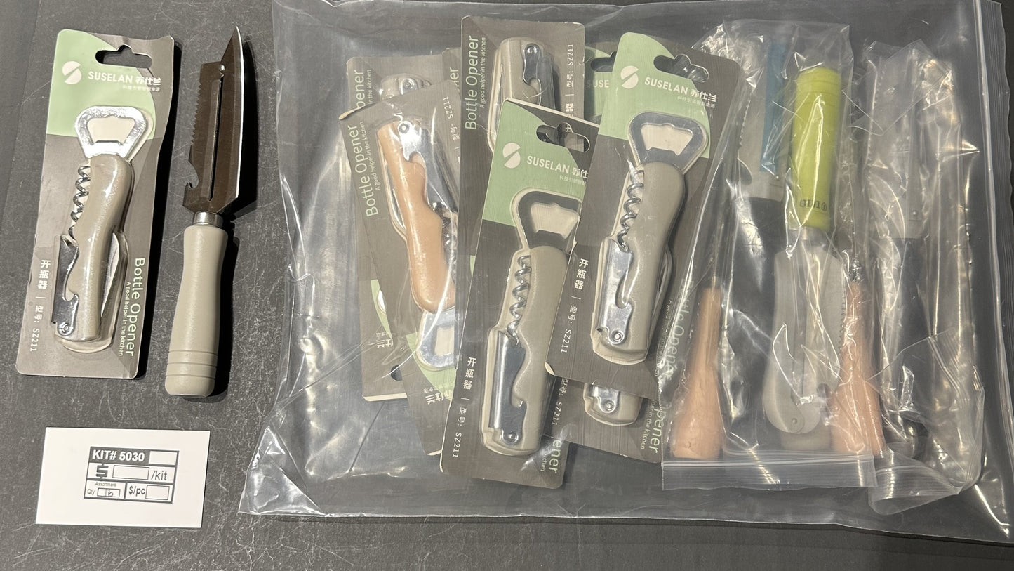 Bulk Closeout Lot Bottle Openers & Corkscrews – SUSSELAN Waiter’s Corkscrew Sets + Utility Knife – FREE SHIPPING – FINAL SALE