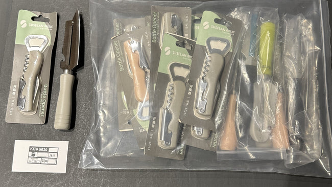 Bulk Closeout Lot Bottle Openers & Corkscrews – SUSSELAN Waiter’s Corkscrew Sets + Utility Knife – FREE SHIPPING – FINAL SALE