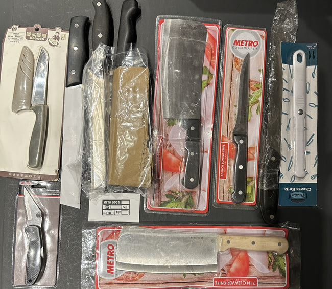 Bulk Closeout Lot Kitchen Knives & Cleavers – Metro Cleaver, Boning Knife, Chef Knives & Folding Knife – FREE SHIPPING – FINAL SALE