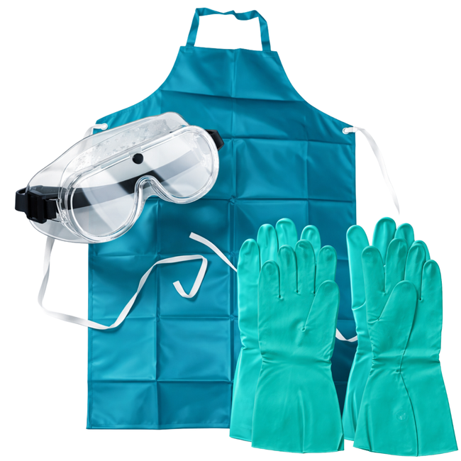 Special Cleaning Kit with Goggles, Apron & Gloves – Heavy Duty Protective Set – KIT-9060-YB