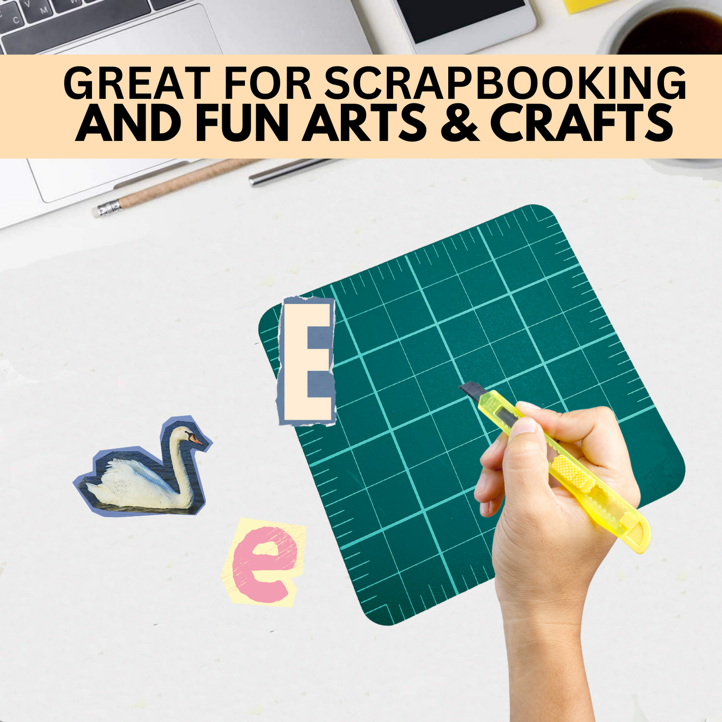 Self-healing Green Cutting Mat - 4" x 4" - Pre-marked Grid Lines (Pack of: 2) - CR-00-90404-Z02