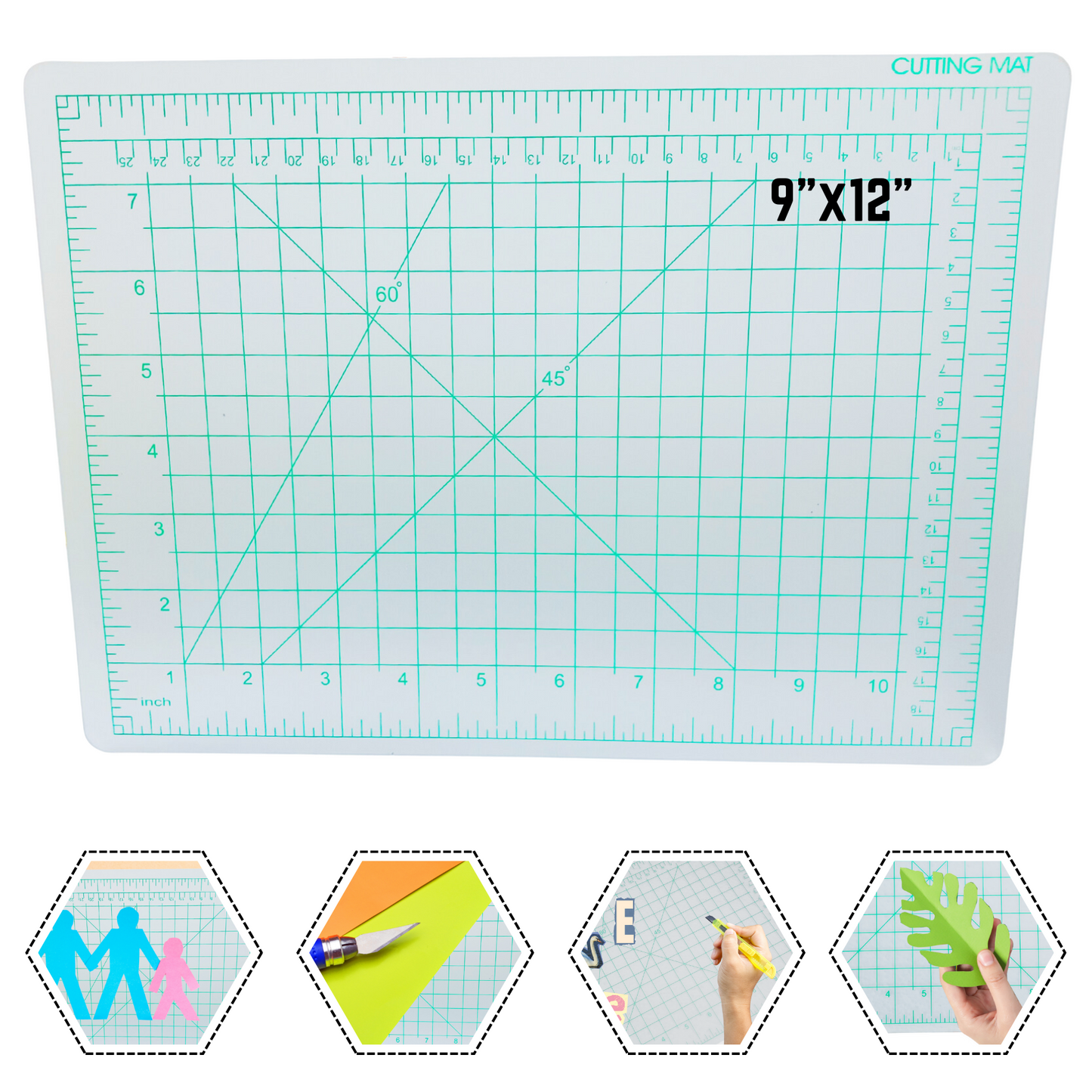 Self-Healing Cutting Mat & Rotary Cutter Combo – Durable Craft Cutting Mat with Precision Rotary Cutter | Sewing, Quilting, Craft & DIY Cutting Set