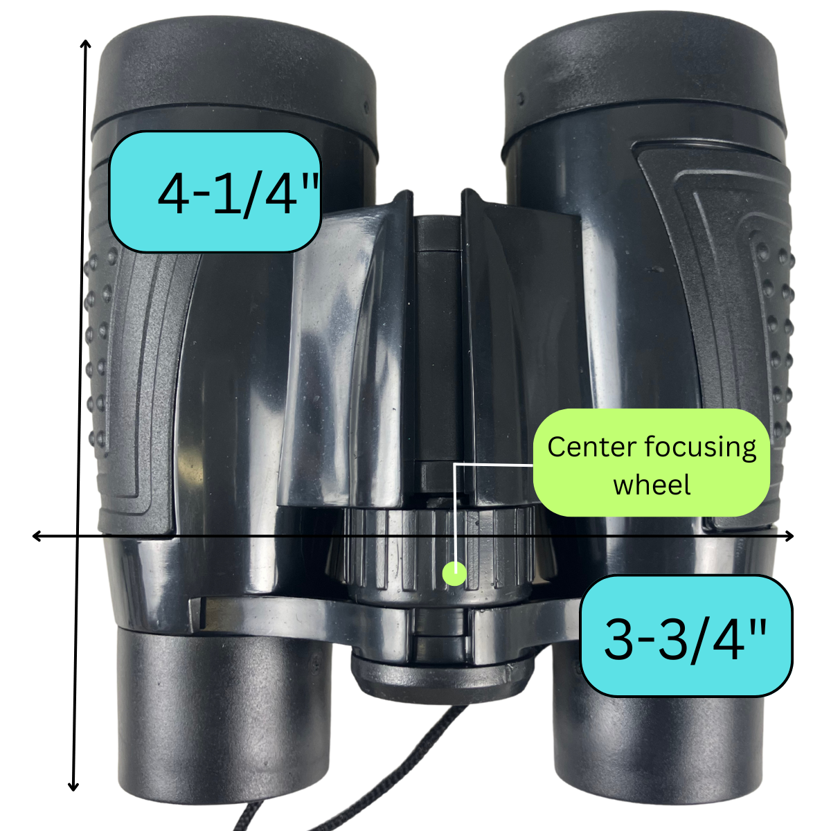 Sporty Black Binoculars With 5X power, and 30mm Clear Lenses  - MG-B-00222