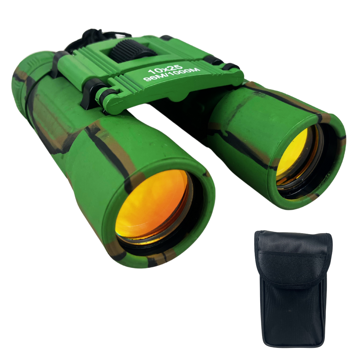 Hunter 10x25 Compact Ruby Lens Binoculars – Camo Green All-Purpose Outdoor Binoculars for Hiking, Camping, Sports – Lightweight, Includes Neck Strap & Pouch – MG230RC
