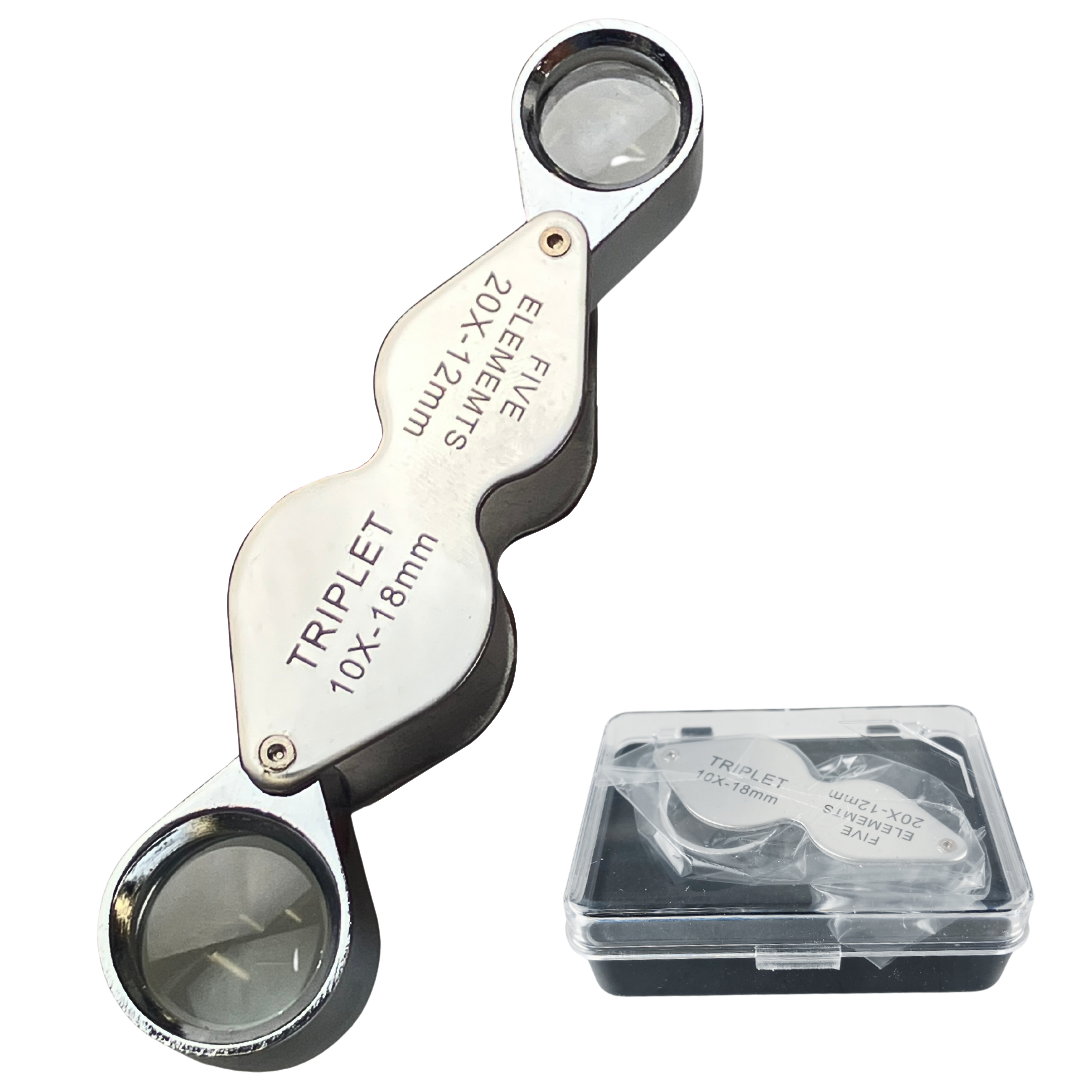Dual Magnification Jewelers Loupe – 10x & 20x Chrome Finish