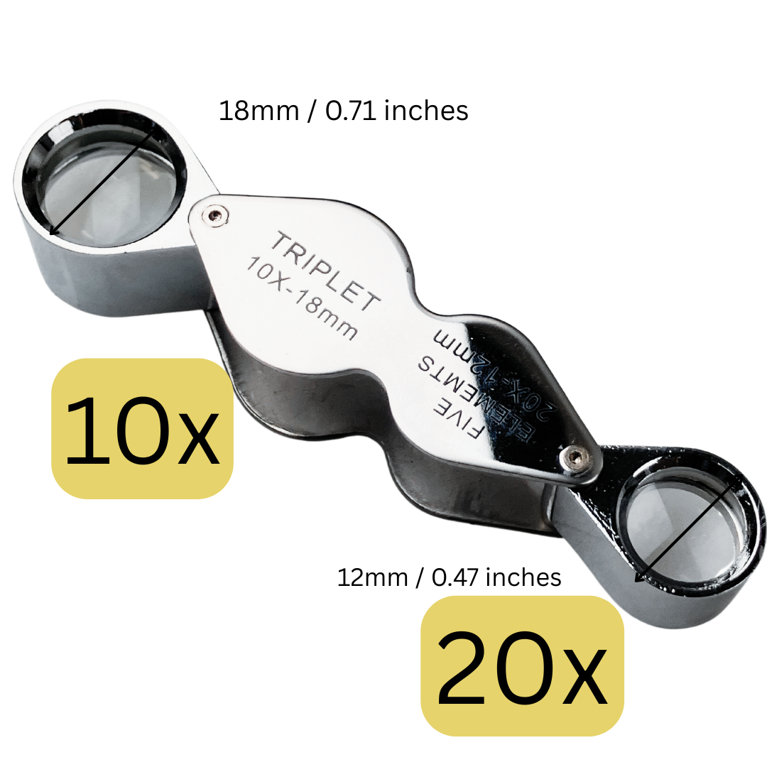 Dual Magnification Jewelers Loupe – 10x & 20x Chrome Finish