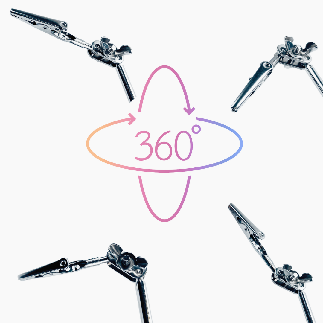 Helping Hand Magnifier with Tool Holder – 2.5" 2X Glass Lens, Adjustable Alligator Clips, Weighted Cast Iron Base with Storage Tray – Soldering & Jewelry Workstation