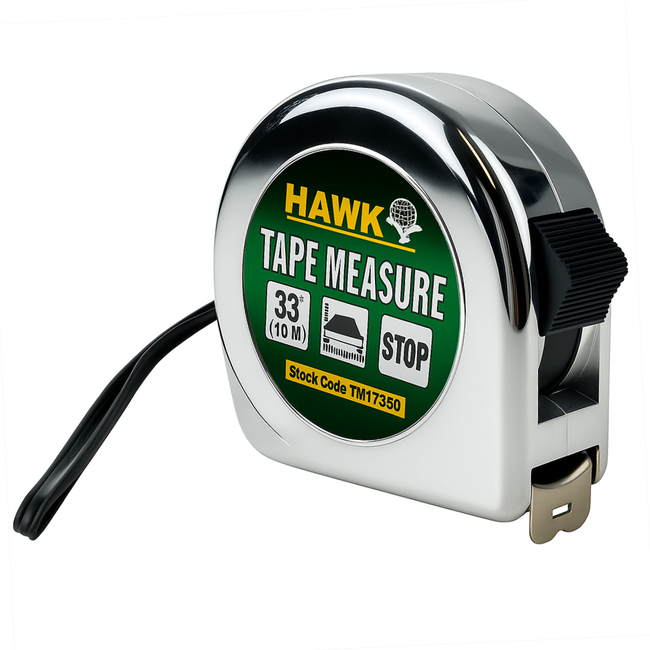 33 Ft Heavy Duty Tape Measure – 1" Wide Metal Blade with Belt Clip & Locking Mechanism – Professional Chrome Finish Measuring Tool