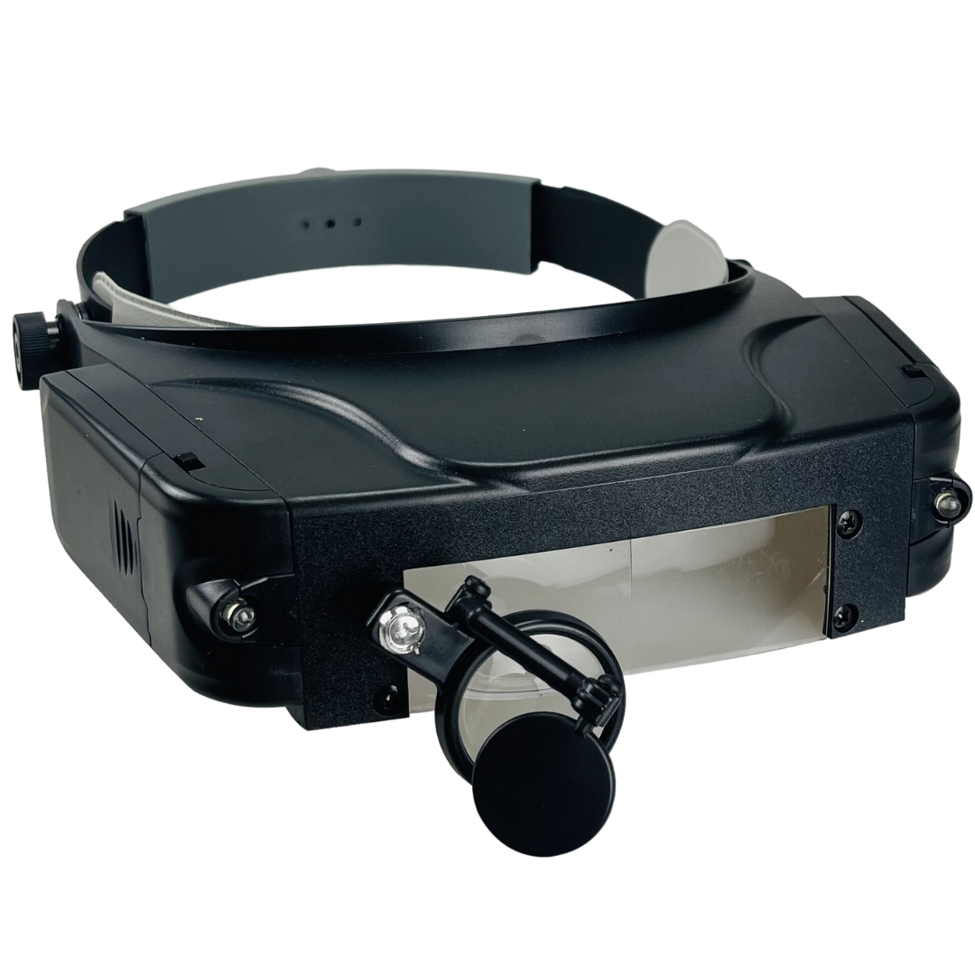 LED Illuminated Head Magnifier | 4 Lenses, Extra Swivel Down Lens  - MG-18329