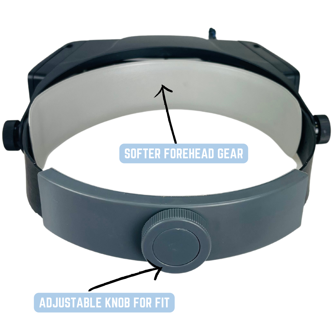 LED Illuminated Head Magnifier | 4 Lenses, Extra Swivel Down Lens  - MG-18329