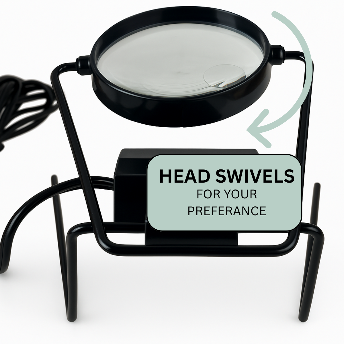 Table Top 3x Lighted Swivel Magnifier, 6x Macro  - MG-59100