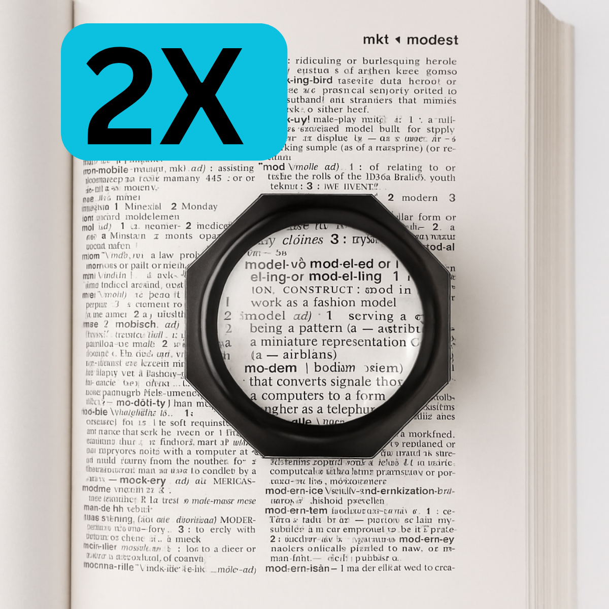 Dome Magnifier 2x Power | Clear Side Panels  - MG-93509