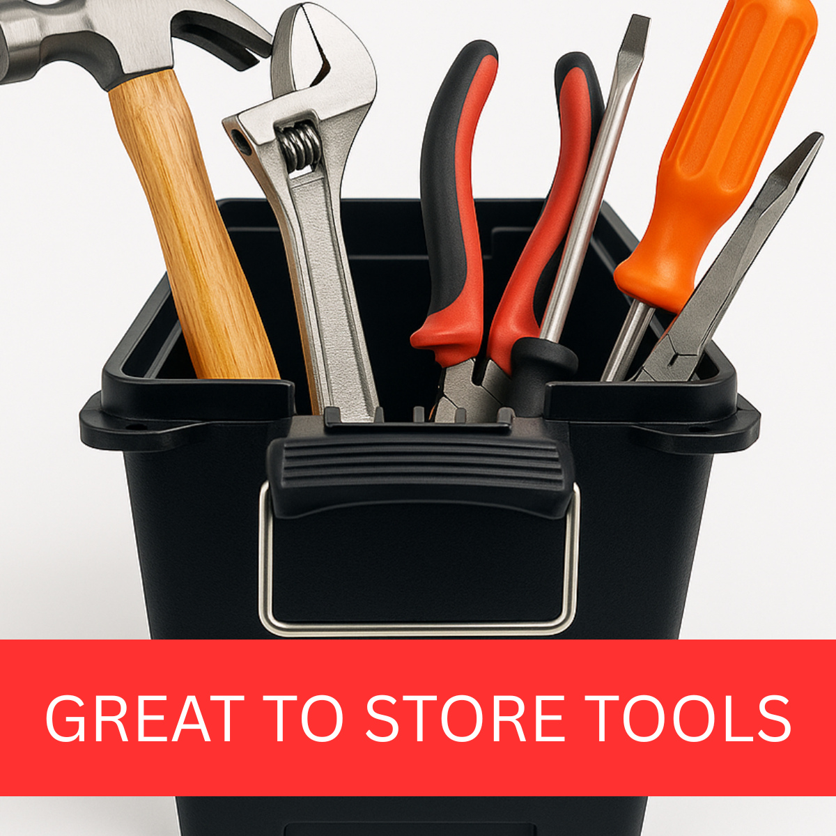 Heavy-Duty Plastic Tool Box | 11" Long Storage Bin with Secure Latch, Carry Handle & Durable Build – Deep Organizer for Tools, Hardware & Accessories – Ideal for Home, Garage, Jobsite