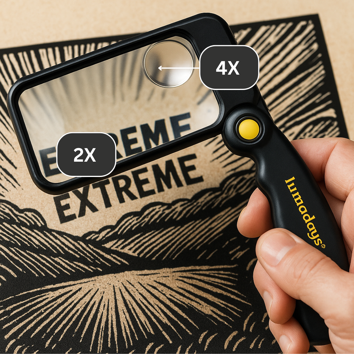 2x Portable Folding Magnifier with LED Light and Carrying Case  - MP-29273