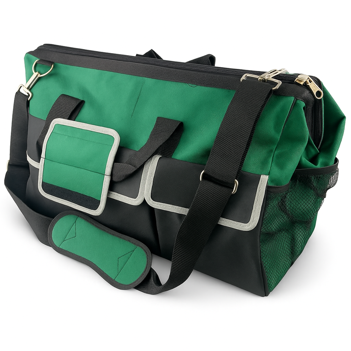 RAVEN 24" Heavy Duty Tool Bag with Pockets and Straps, Green and Black