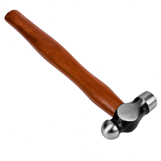 Ball Pein Hammer – Drop Forged Steel Head, 10" Long, 4 oz | Flat & Domed Faces | Solid Wood Handle | Perfect for Metal Shaping, Bending & Crafting