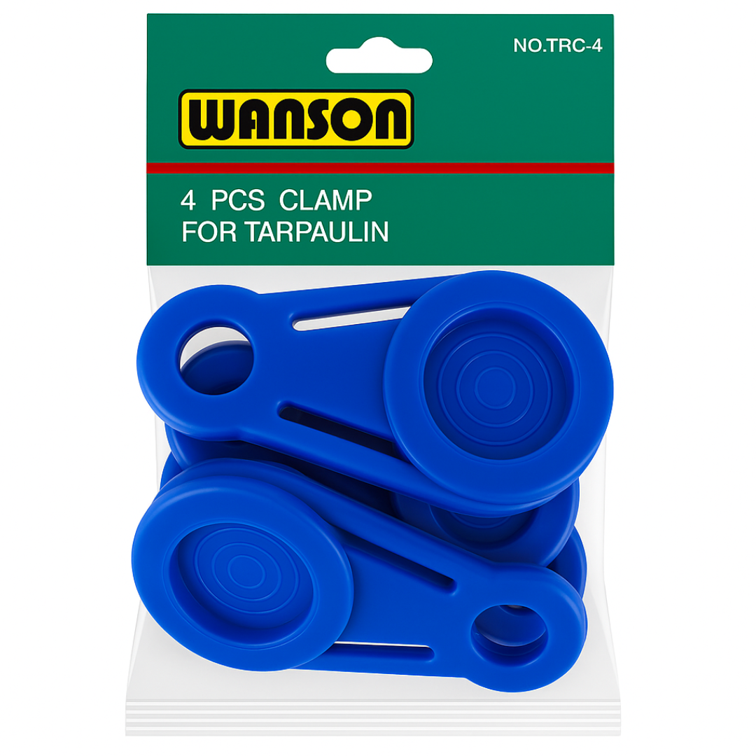 Tarp Clips Clamp Set – 4 Pack Heavy-Duty Snap Clamps for Tarps & Fabrics | Replace Missing Grommets | Add Tie-Down Points | Reusable & Durable Grip