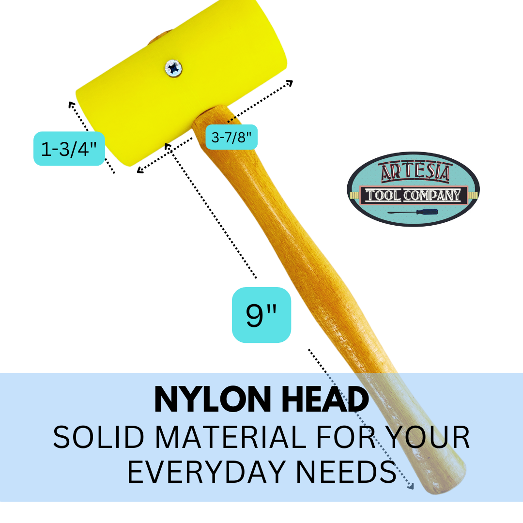 10-1/2 Inch Yellow Nylon Head Hammer With 1.75" Striking Surface  - PH-11217