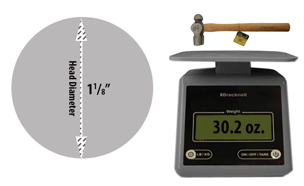 Ball Pein Hammer | 24 Oz Weight | Solid Steel Head