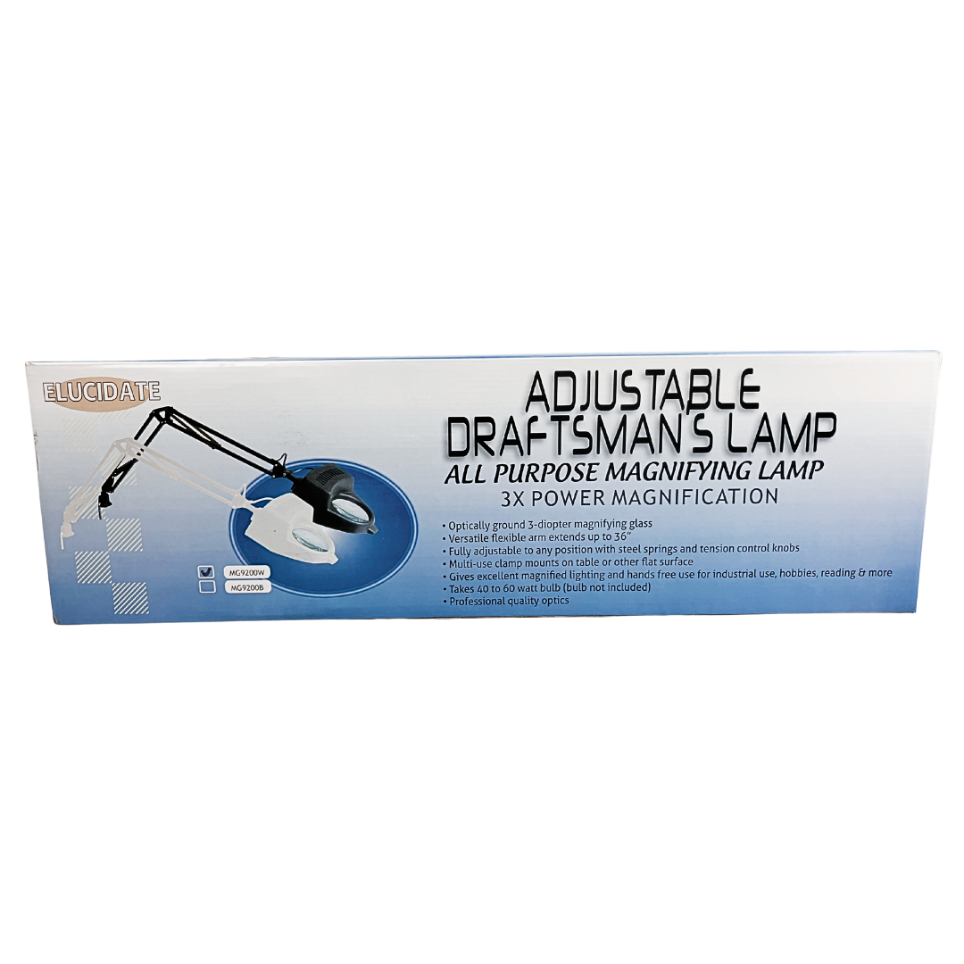 3X Magnifying Lamp with Clamp – 3.5" Glass Lens, 36" Adjustable Arm, Hands-Free Lighted Magnifier for Crafts, Jewelry, Soldering & Hobby Work – Uses Standard 60W Bulb (Not Included) – MG-79200