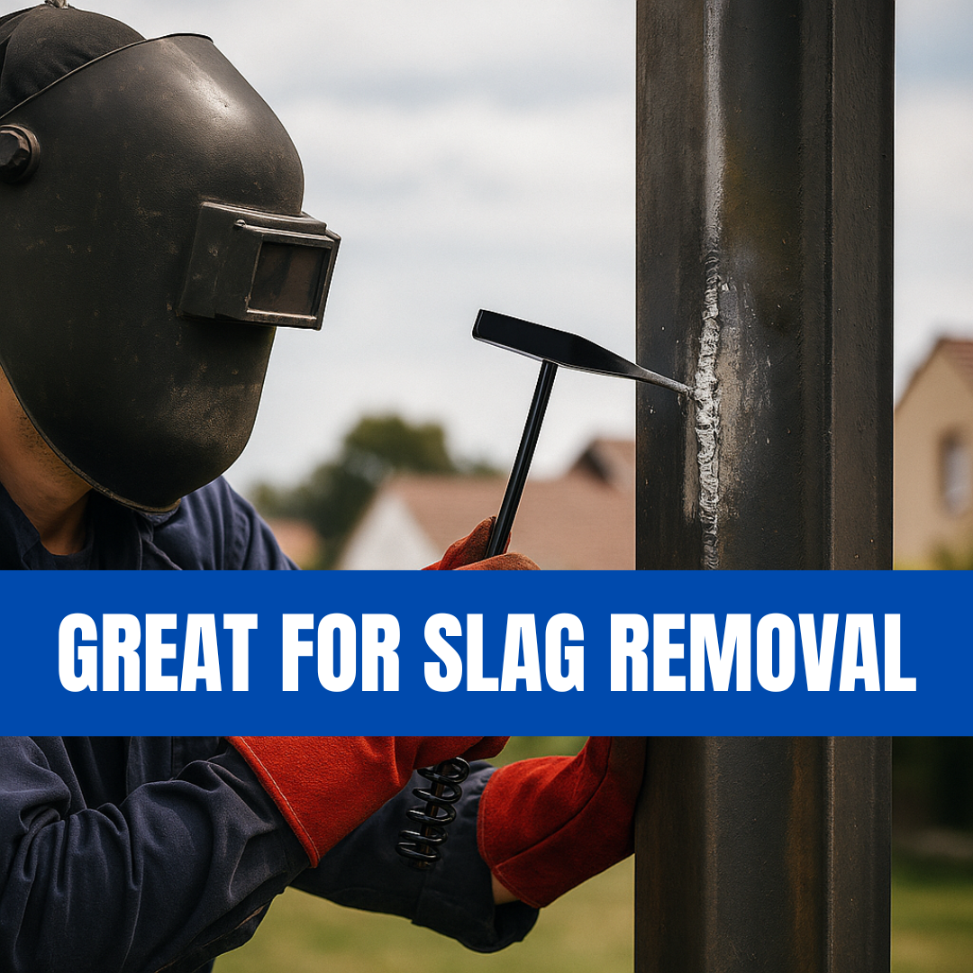 10.5" Welding & Chipping Hammer with Spring Coil Handle – Dual Headed (Flat & Pick) – Heat Treated Steel – Shock-Absorbing Spiral Grip – Ideal for Welders & Masonry Work – PH-40750