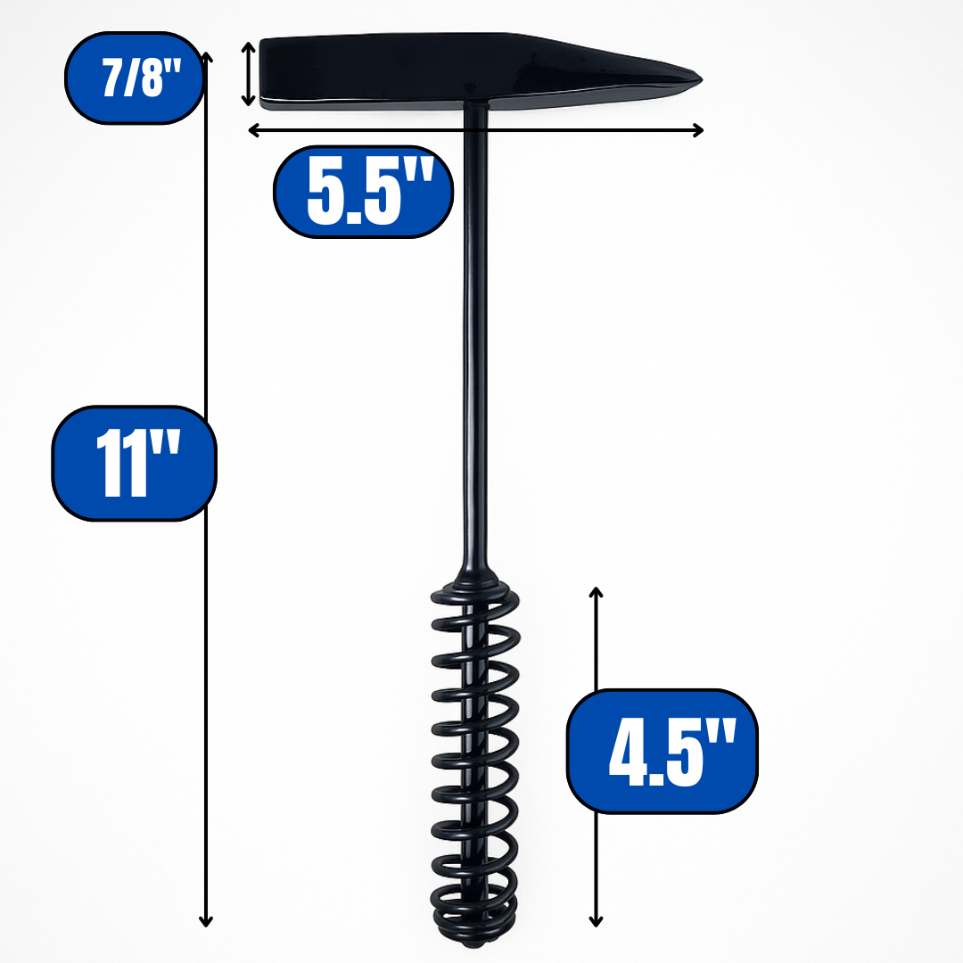 10.5" Welding & Chipping Hammer with Spring Coil Handle – Dual Headed (Flat & Pick) – Heat Treated Steel – Shock-Absorbing Spiral Grip – Ideal for Welders & Masonry Work – PH-40750