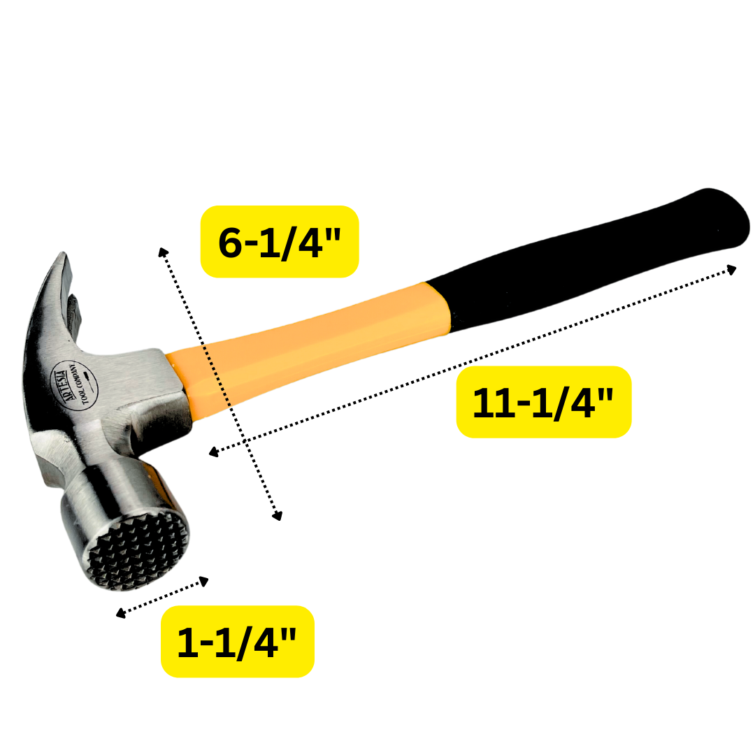 ARTESIA TOOL COMPANY 24 Oz. Framing Hammer - Carbon Steel Head, Fiberglass Handle | Perfect Balance Between Power and Maneuverability