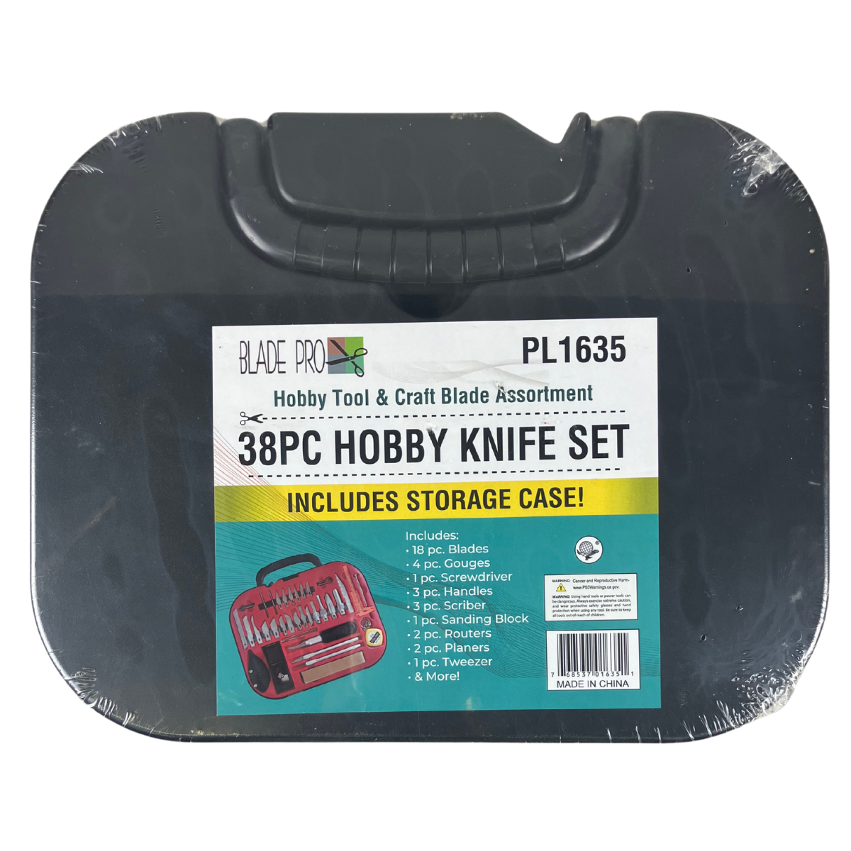 38-Piece Hobby Knife Set – Precision Craft Tool Kit with Assorted Blades, Handles, Planers, Caliper, Tape Measure & Storage Case – For Model Building, Carving, DIY, Woodworking & More