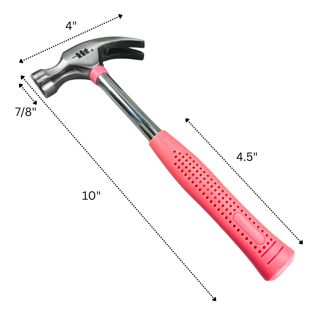Pink Tool Caddy & 8 oz Claw Hammer Set – Lightweight Home Repair & DIY Essentials