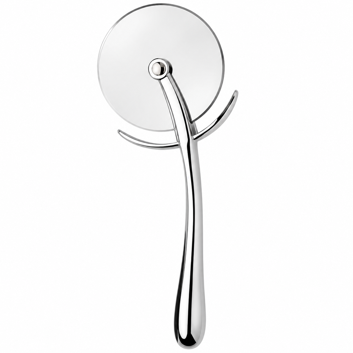 Chrome Finish Pizza Cutter with 2.75" Wheel – Zinc Alloy Construction, 6.25" Ergonomic Handle