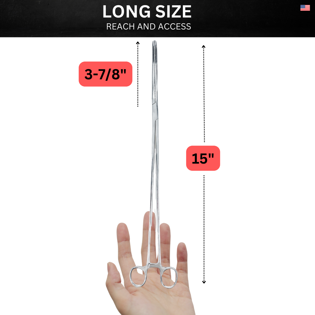 10" Stainless Steel Hemostat - Curved Tip  - S32-03292